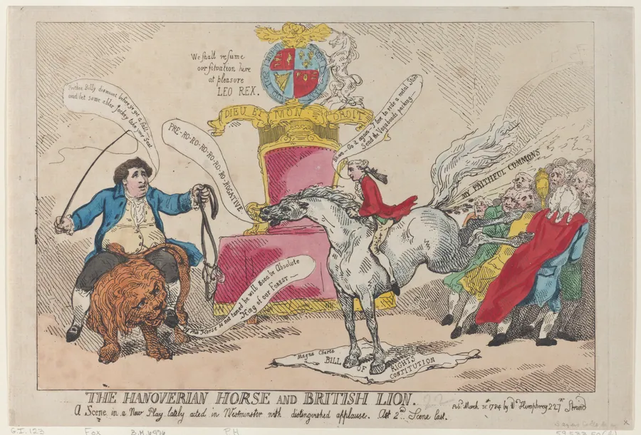 The Hanoverian Horse and British Lion by Charles James Fox