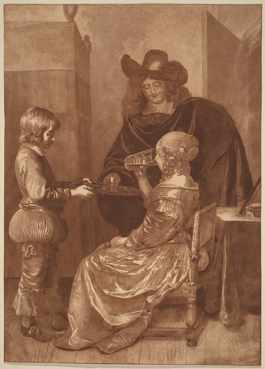 Cavalier and Lady with a Page by Cornelis Ploos van Amstel