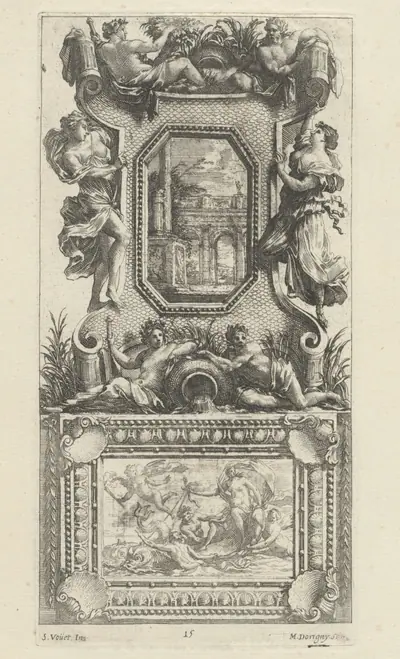 Ornamental Panel Surmounted by a Naiad and a River God
