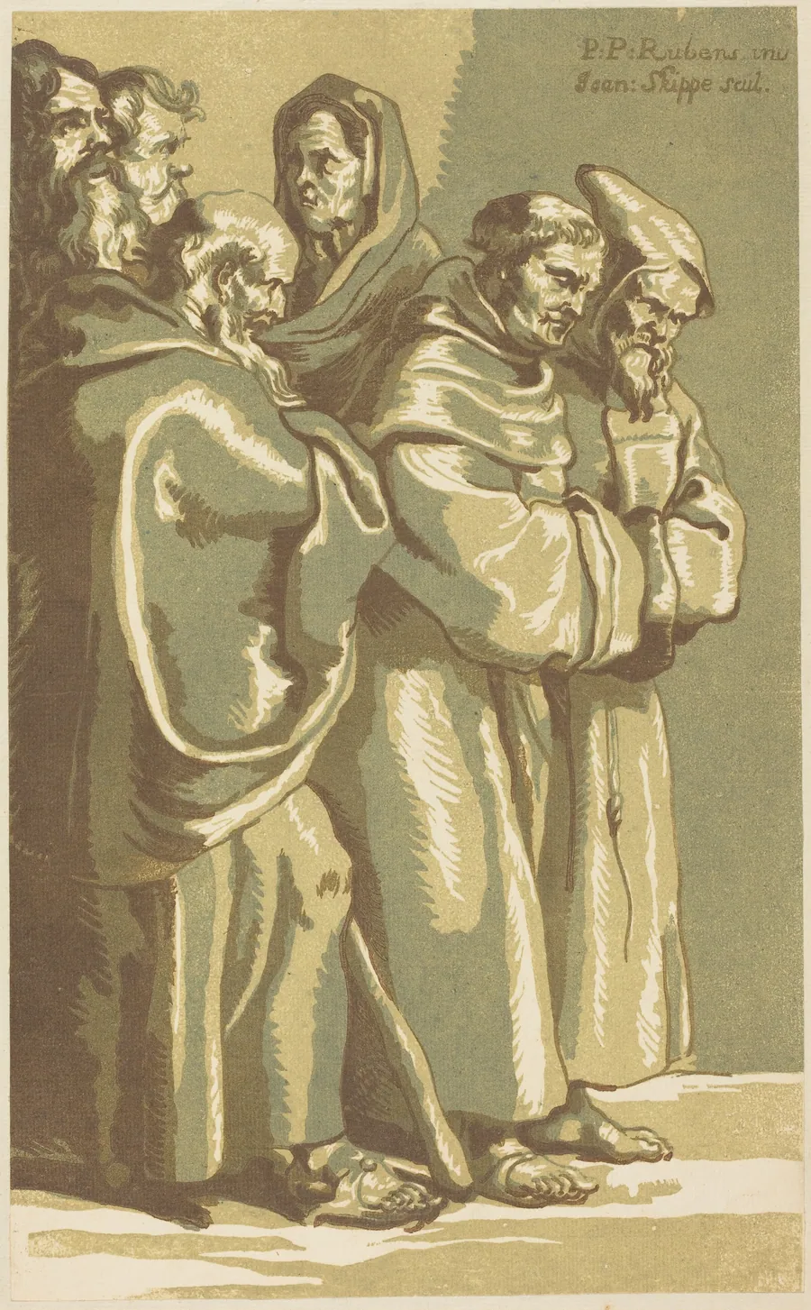 A Group of Monks and a Woman by John Skippe
