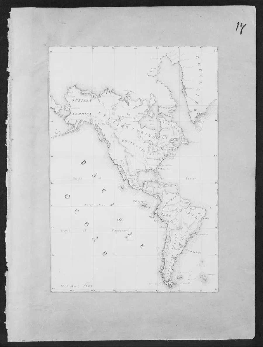 Map of the Western Hemisphere (from Sketchbook) by James McNeill Whistler