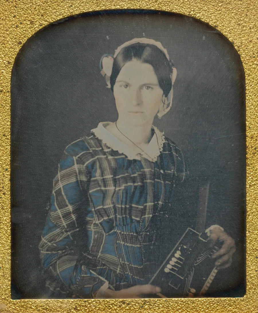 Woman with an Accordion daguerreotype by Ron Fasand