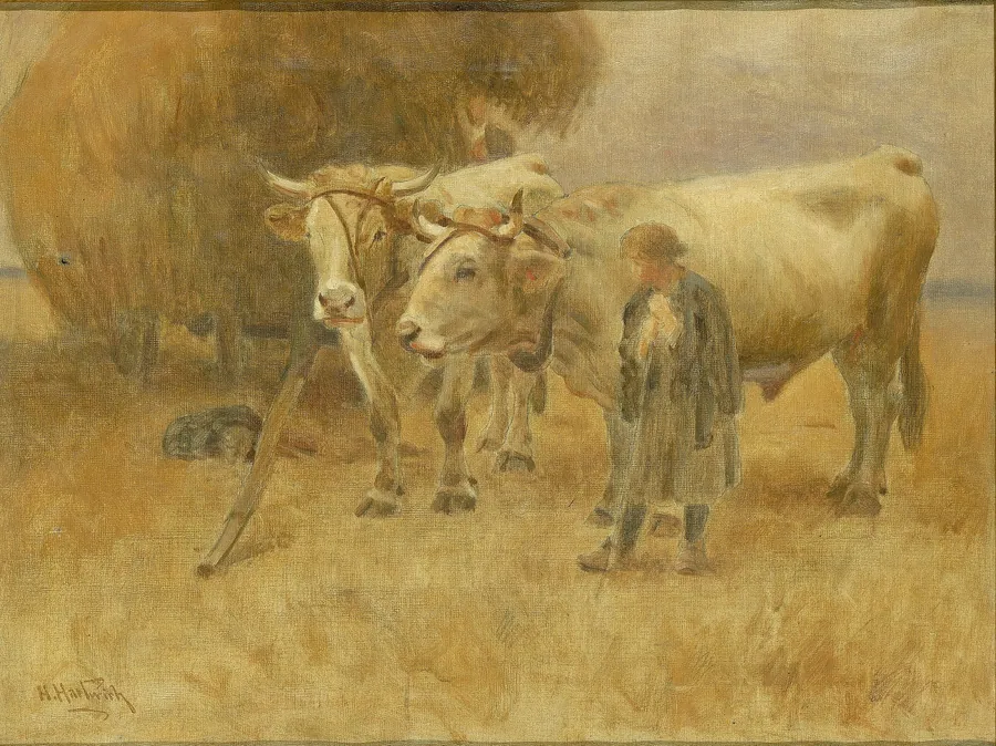 Sketch for The Harvesters by Herman Hartwich, born New York City 1853-died Munich, Germany 1926