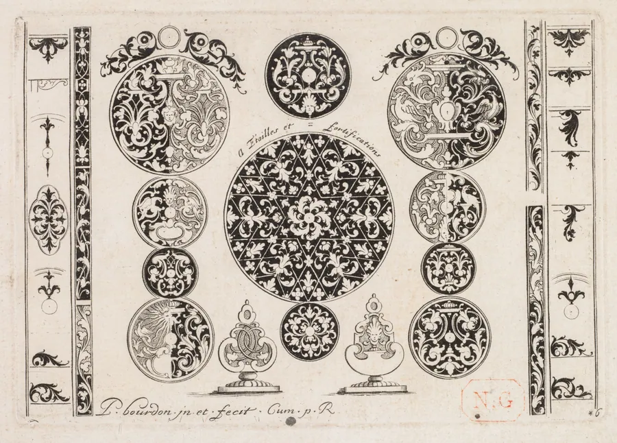 # 6 from " Livre second essais de gravjre " second book of Engraved Designs by Pierre Bourdon