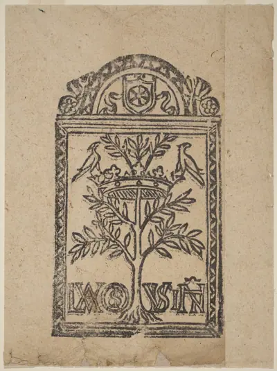 Tree with Crown and Two Birds
