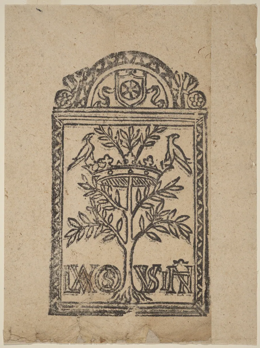 Tree with Crown and Two Birds by Italian 16th Century