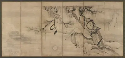 Monkeys and trees on a river bank