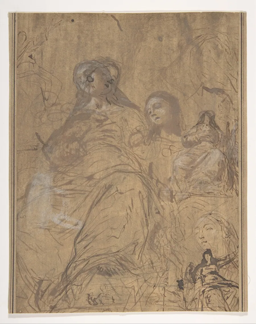 Studies for the Assumption of the Virgin by Juan Carreño de Miranda