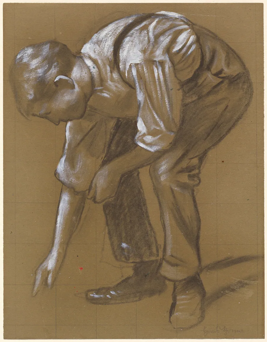 A Man Bending Over by Hans Thoma
