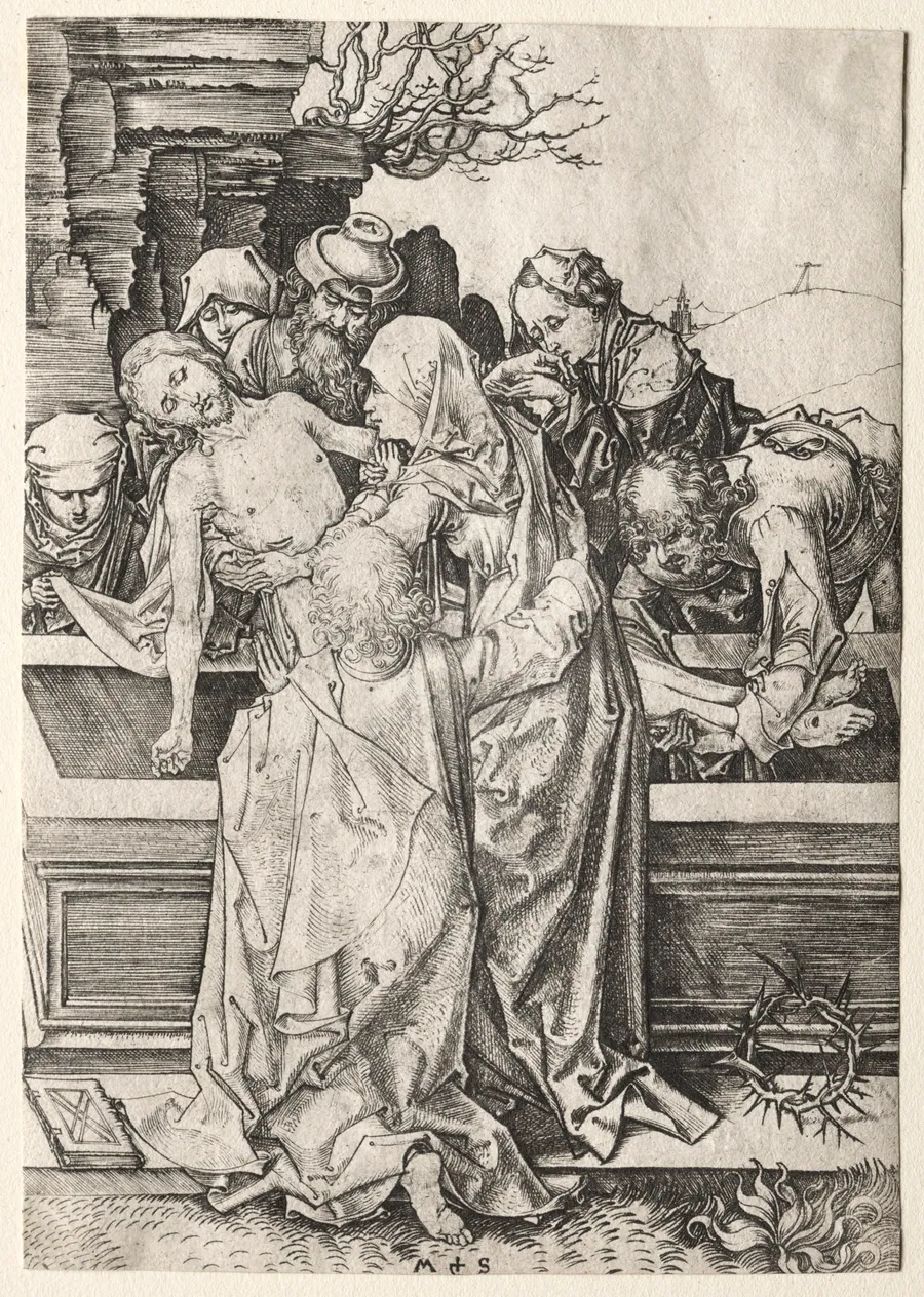 The Passion:  The Entombment by Martin Schongauer