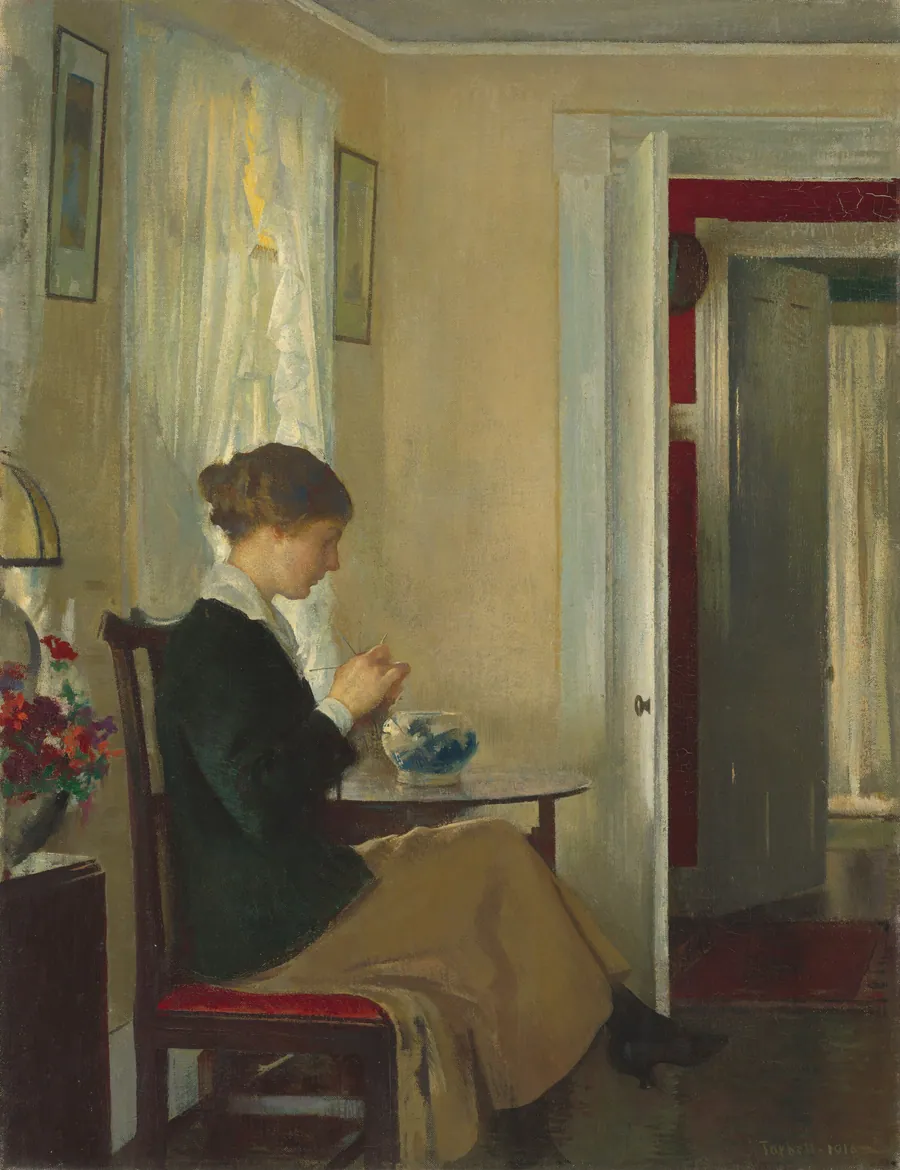 Josephine Knitting by Edmund Charles Tarbell