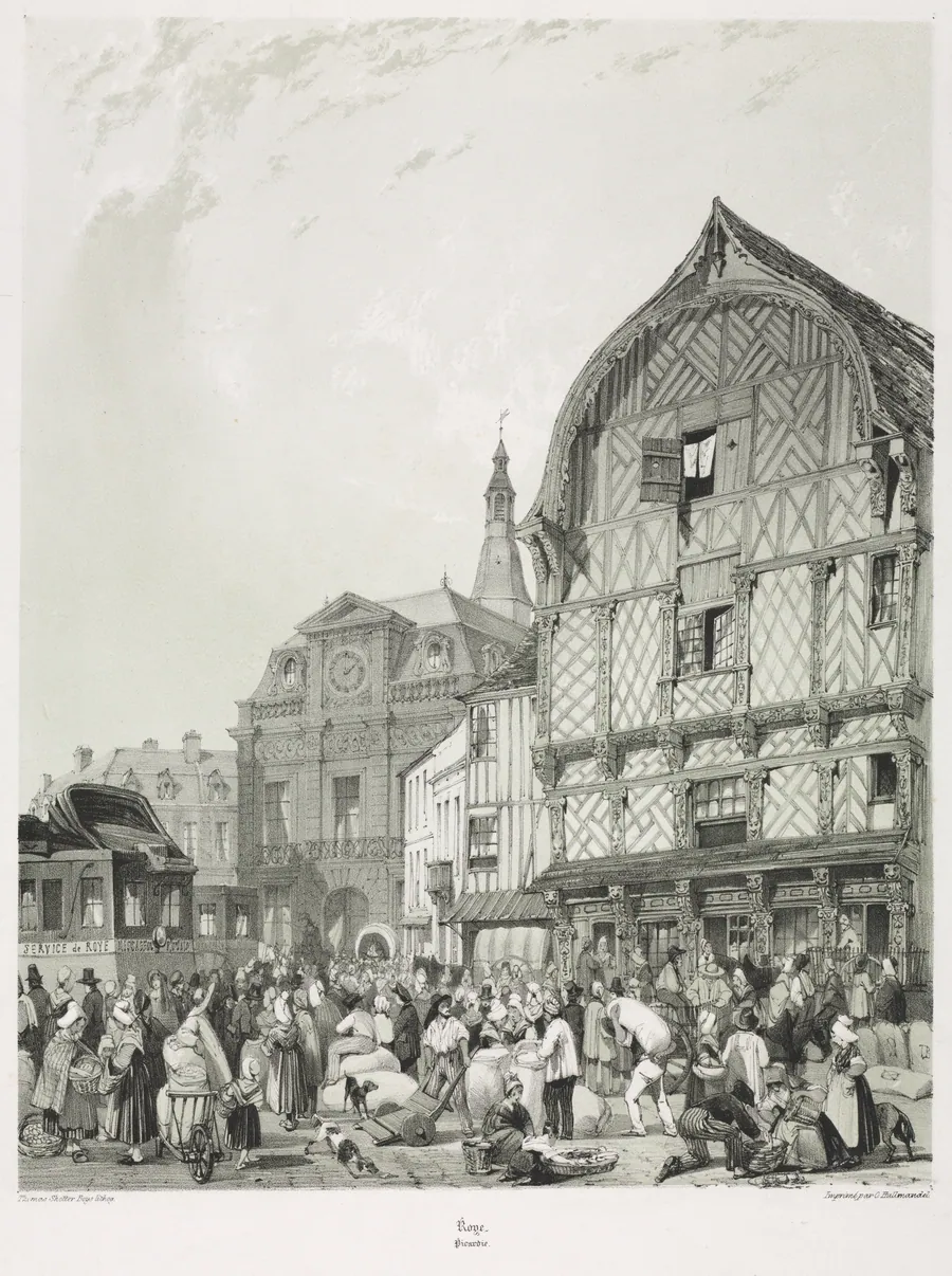 Picturesque and Romantic Journeys in Old France, Picardie (Vol. 2):  Roye (Voyages pittoresques et romantiques dans l'ancienne France par Charles Nodier, J. Taylor, et Alphonse de Cailleux:  Roye) by Thomas Shotter Boys
