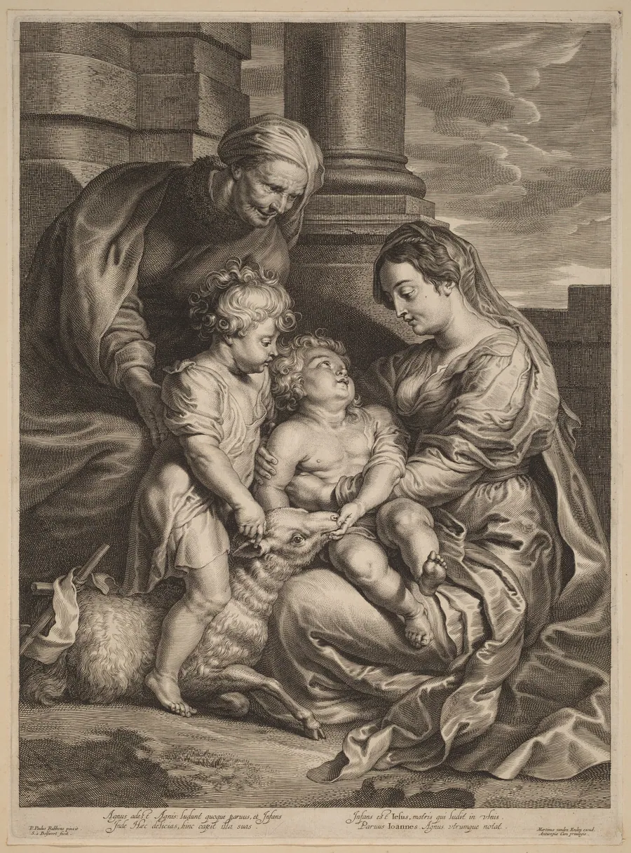 The Virgin and Child with Saint  Anne and Saint John by Schelte Adams Bolswert