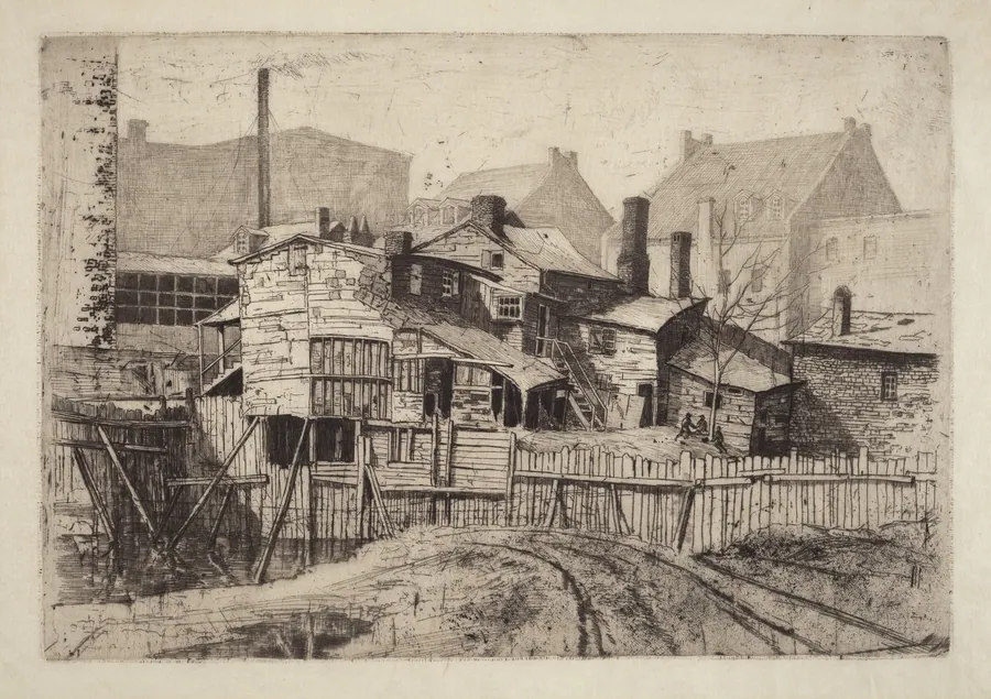 Untitled (Wooden House in City) by Charles Frederick William Mielatz