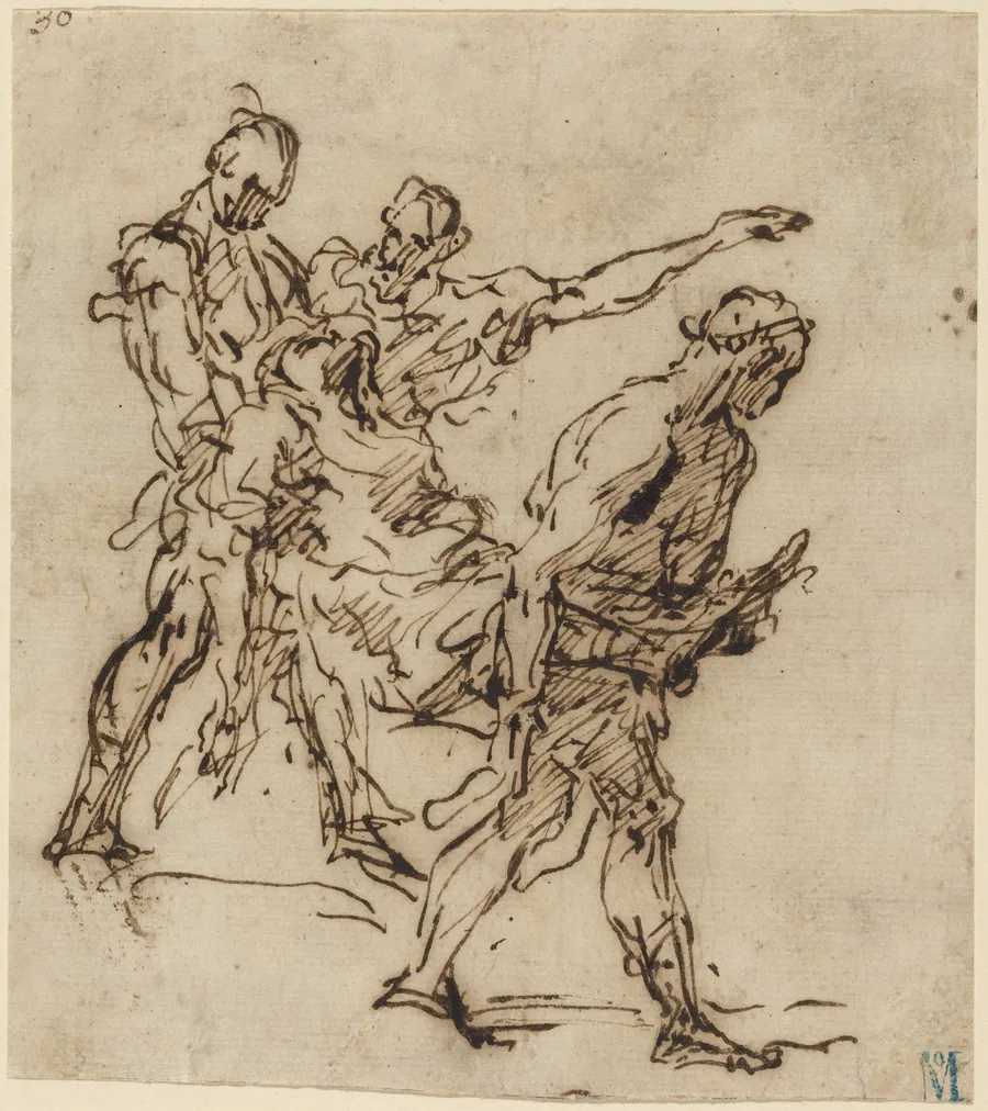 Figures Carrying a Body by Italian 17th Century