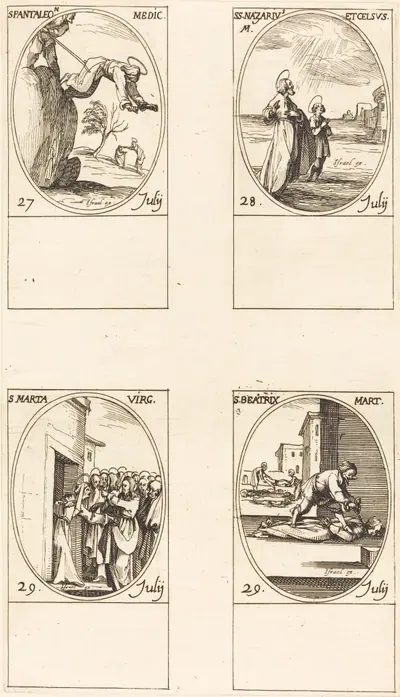 St. Pantaleon; Sts. Nazarius and Celsus; St. Martha; St. Beatrice