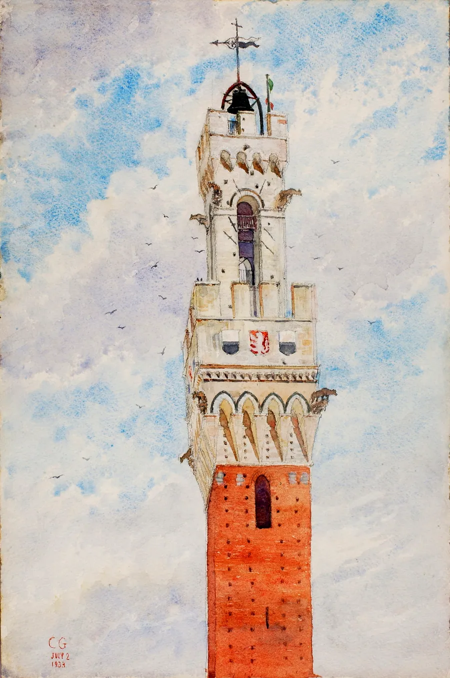 Bell Tower, Italy by Cass Gilbert, born Zanesville, OH 1858-died Brockenhurst, England 1934