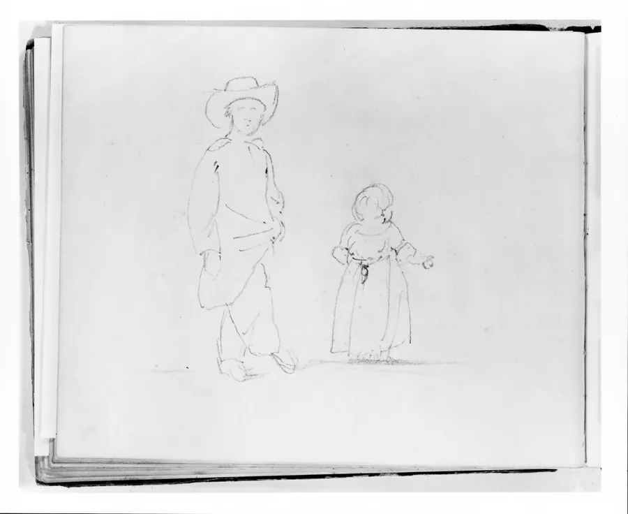 Two Children (from Sketchbook) by Francis William Edmonds