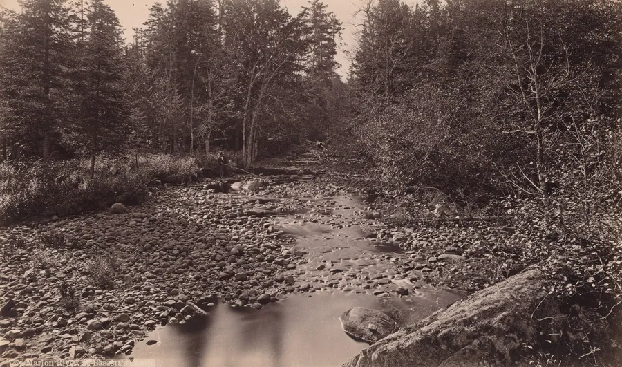 Marion River at Bassett's Camp by Seneca Ray Stoddard