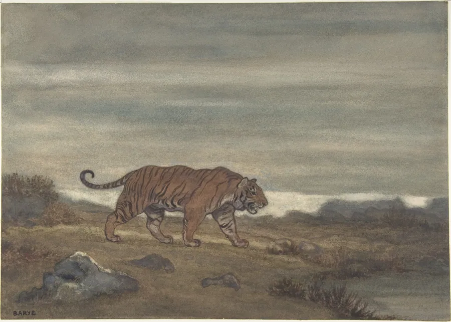 Tiger Approaching Pool by Antoine-Louis Barye