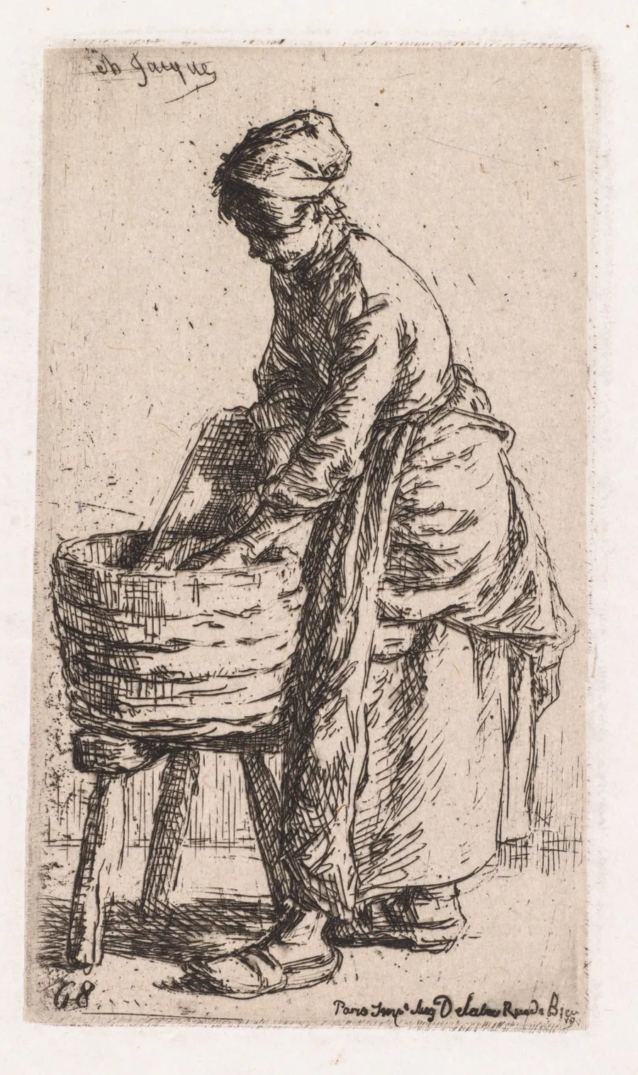 Washerwoman by Charles-Émile Jacque