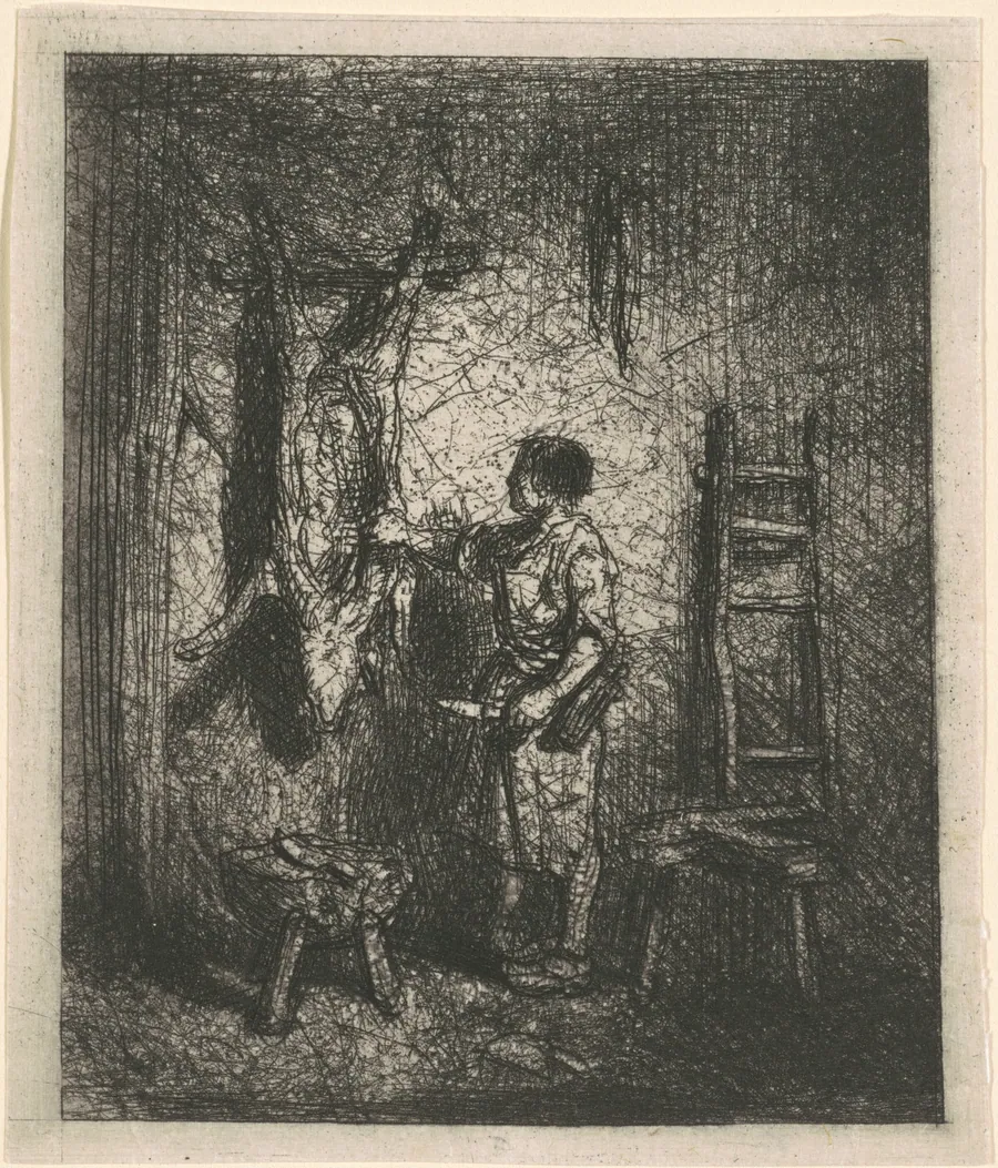 The Pig Butcher by Charles Émile Jacque