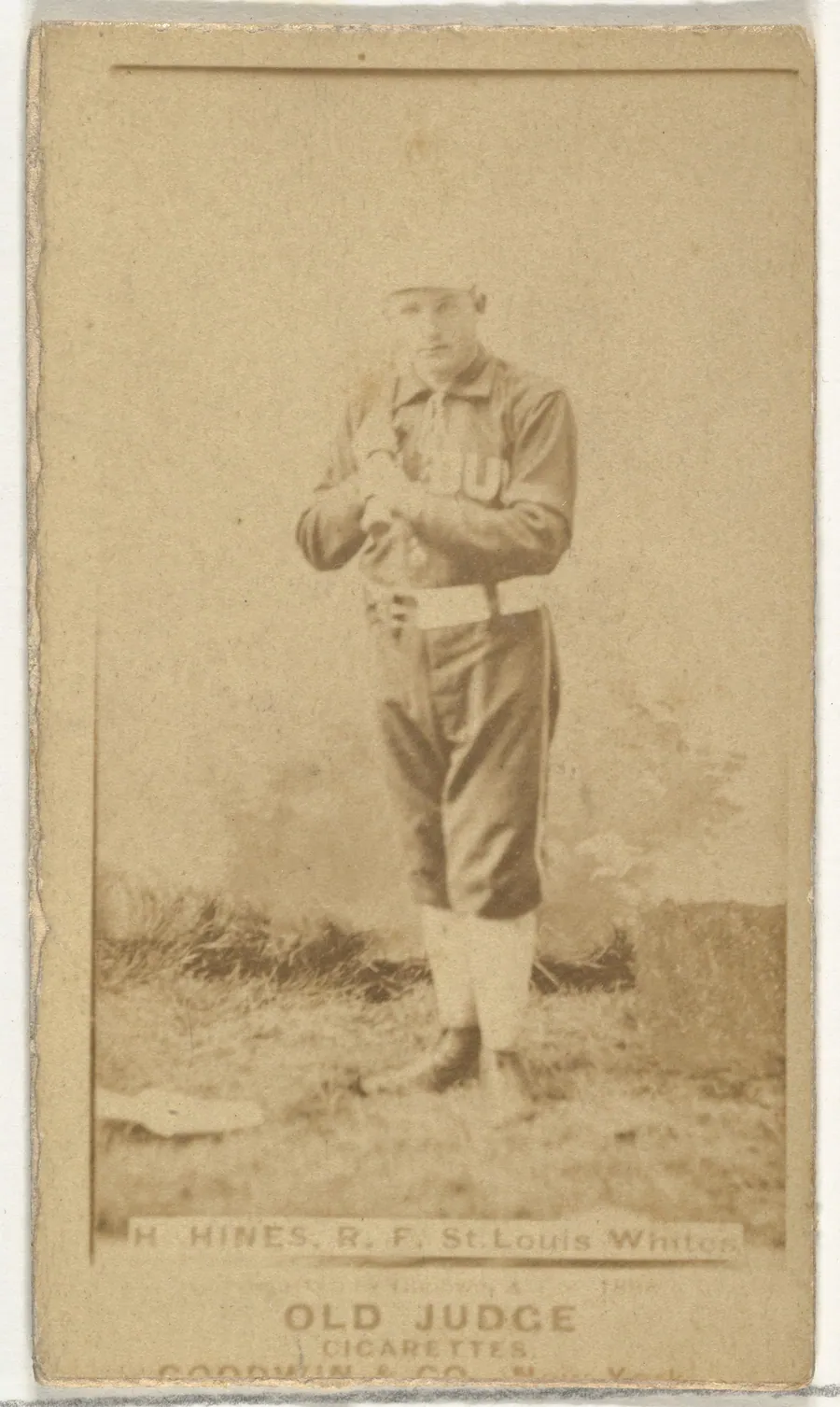 Hines, Right Field, St. Louis Whites, from the Old Judge series (N172) for Old Judge Cigarettes by Goodwin & Company