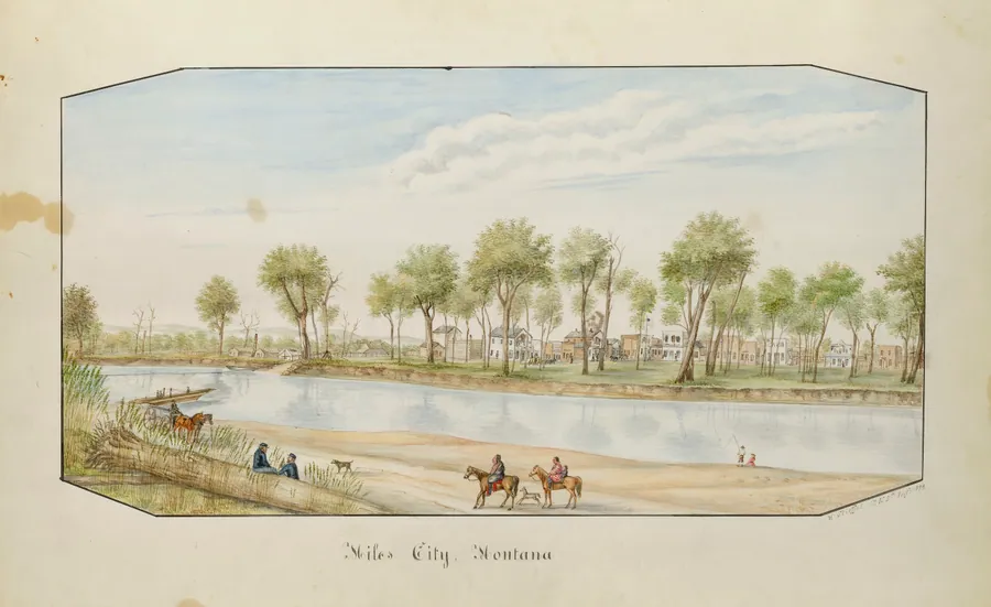 Miles City, Montana by Hermann Stieffel, born Wiesbaden, Germany 1826-died Washington, DC 1886