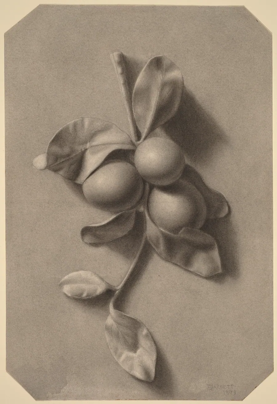 A Sprig of Plums by William Michael Harnett