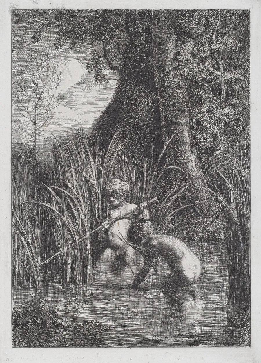 Fishing [La pesca] by Antonio Fontanesi