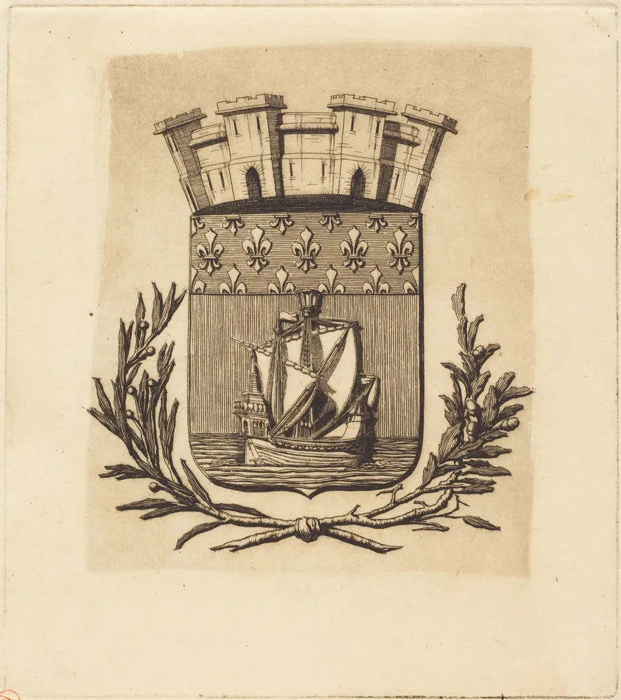 Armes symboliques de la ville de Paris (Symbolical Arms of the City of Paris) by Charles Meryon