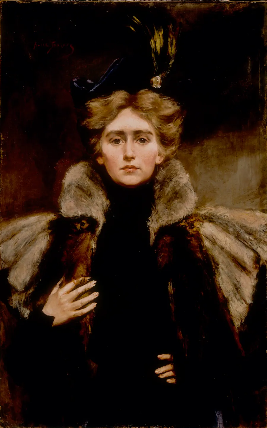 Natalie in Fur Cape by Alice Pike Barney, born Cincinnati, OH 1857-died Los Angeles, CA 1931