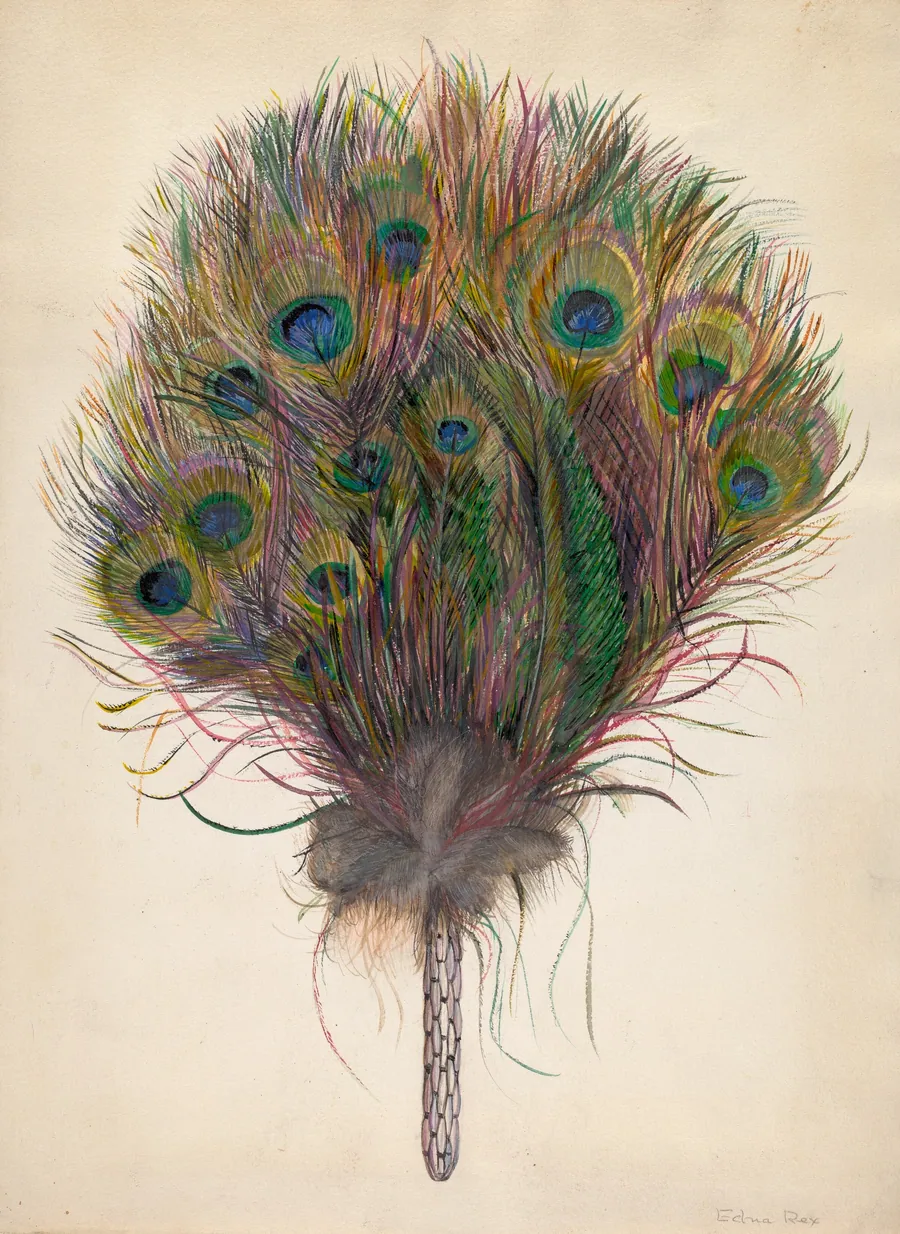Peacock Feather Fan by Edna Crenshaw Rex