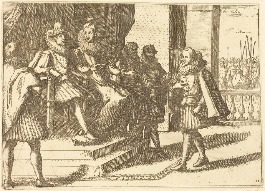 King and Queen in Consultation about the Turks by Jacques Callot