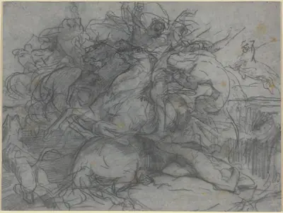 Study for "Surprise" (Battle of the Tigers)