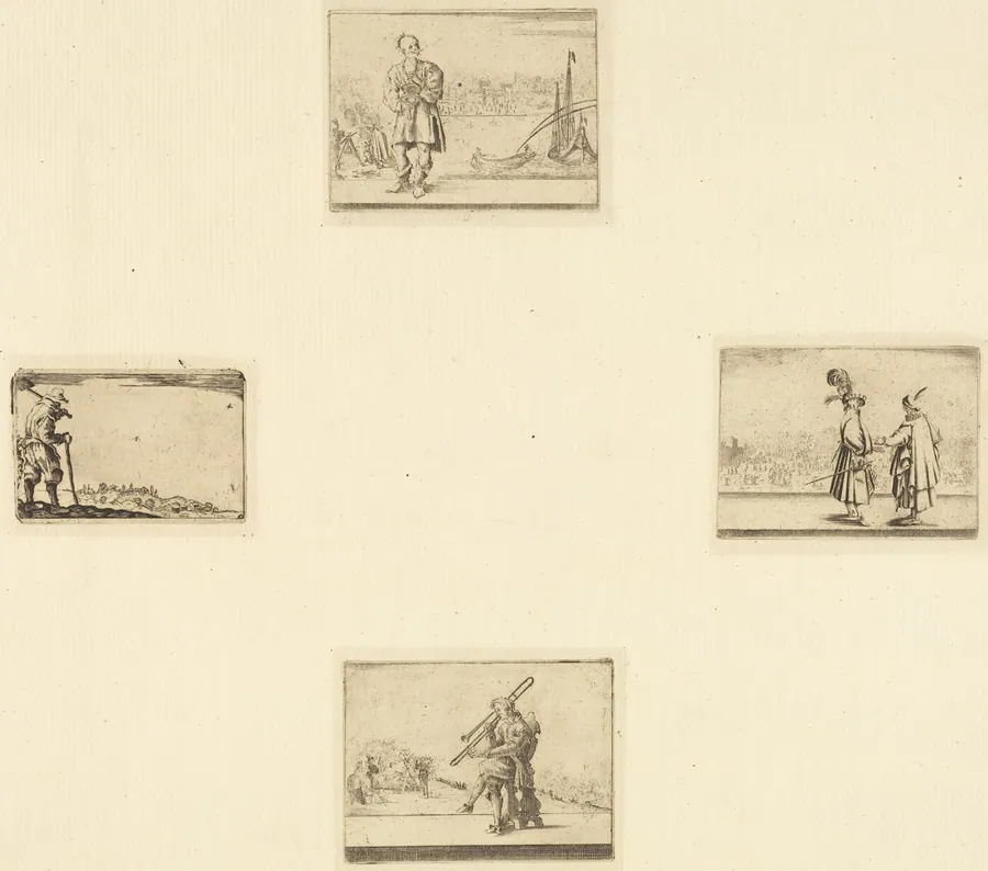 Sheet of Etchings by French 17th Century