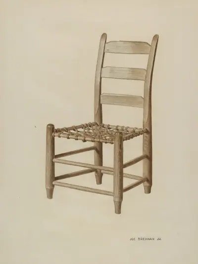 Braided Rawhide-bottomed Chair