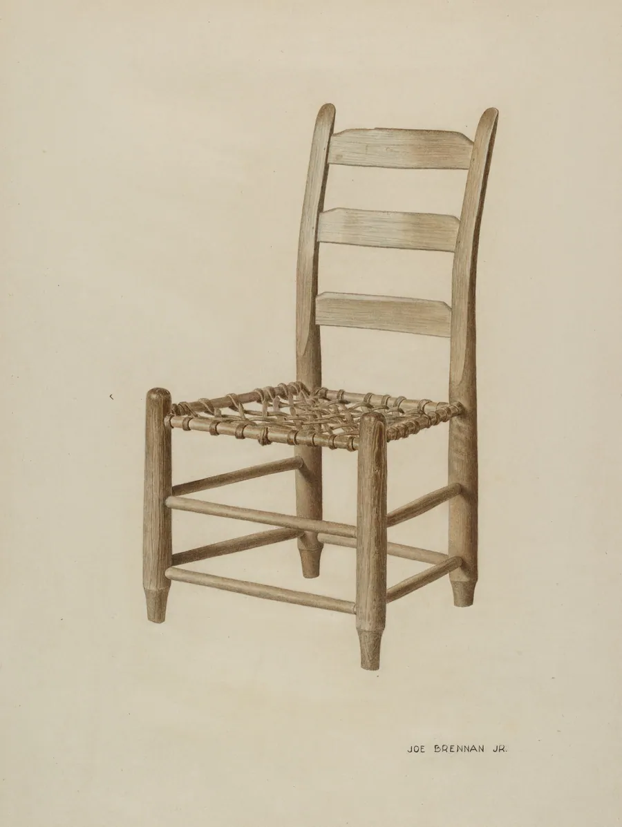 Braided Rawhide-bottomed Chair by Joe Brennan