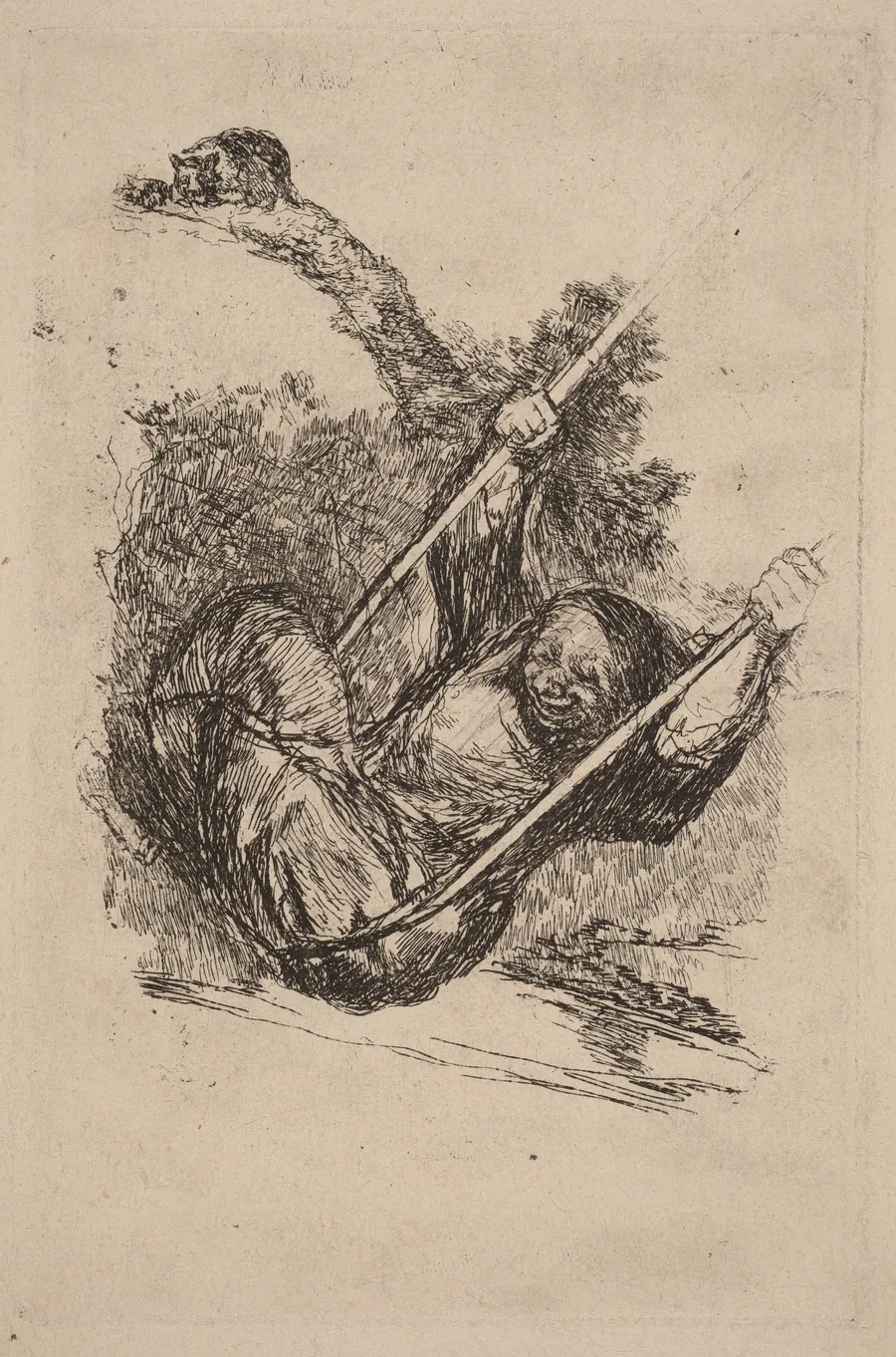 Old Woman on a Swing by Francisco Goya