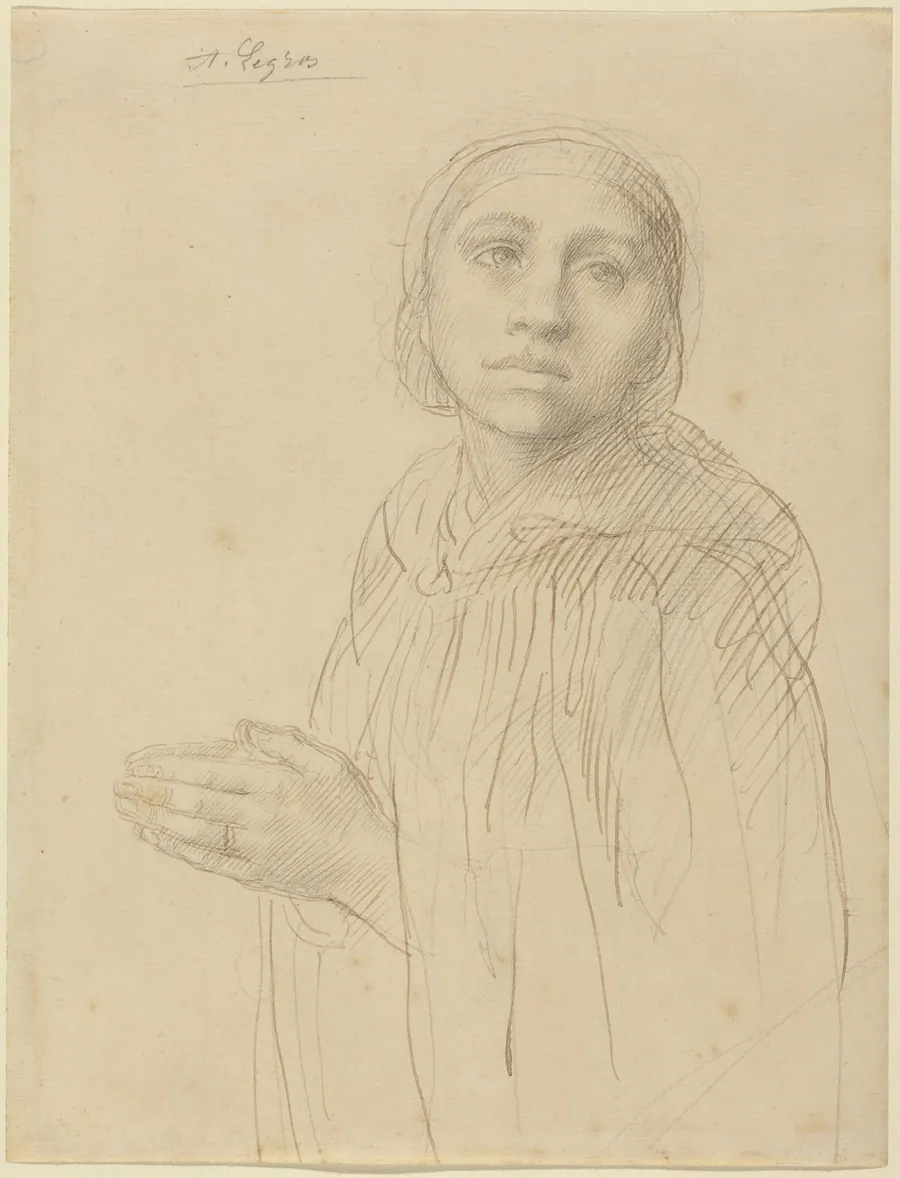 Study of Woman Praying by Alphonse Legros