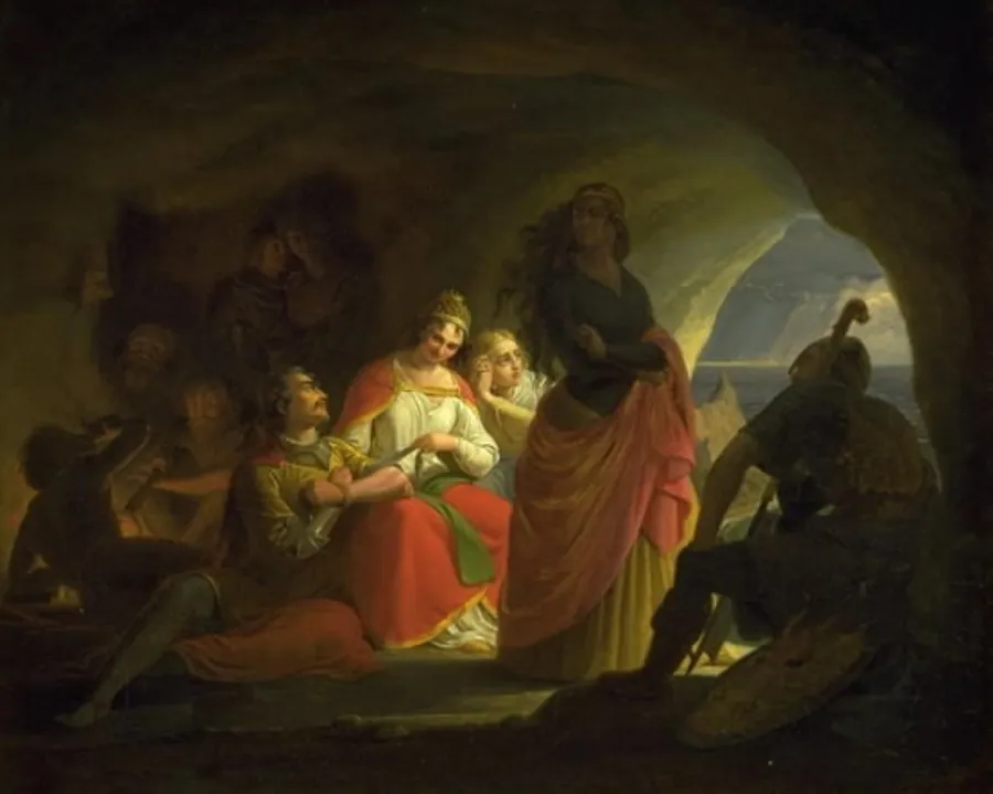 Prins Buris, Liden Kirsten, Skøn Hulfrid og Stolt Ingefrid fanget af Ulf Svartskæg by Gustav Theodor Wegener
