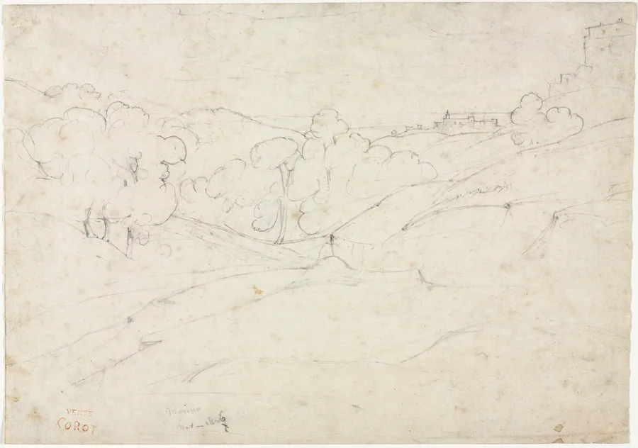 View of Marino (recto) by Jean Baptiste Camille Corot