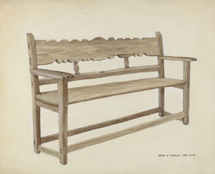 Church Bench - Wooden by Majel G. Claflin