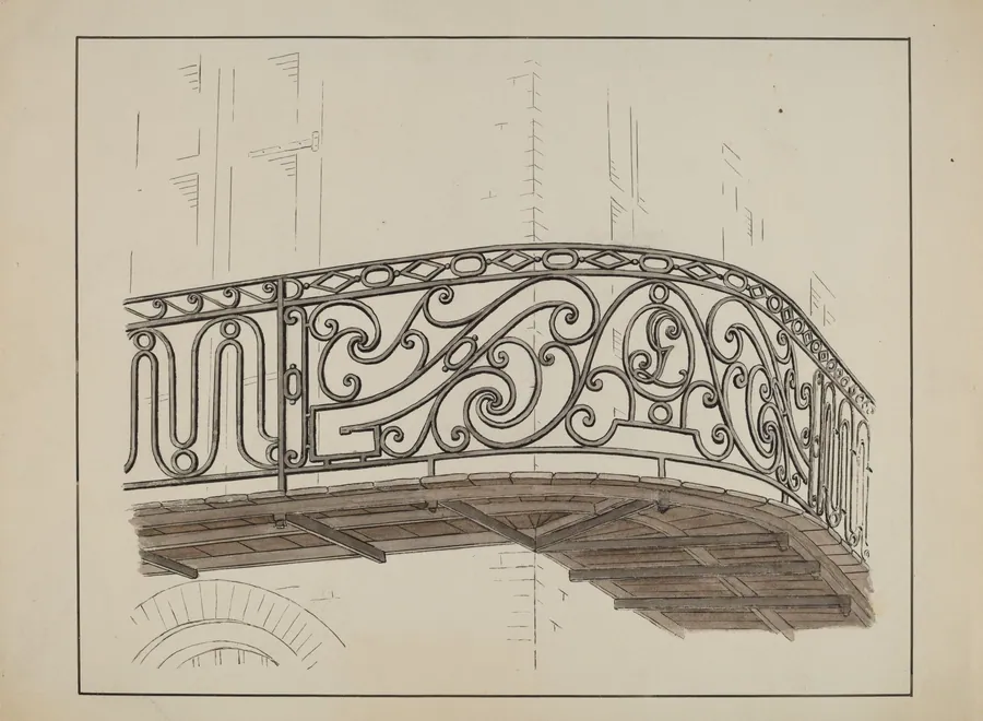 Wrought Iron Balcony Rail by Lucien Verbeke