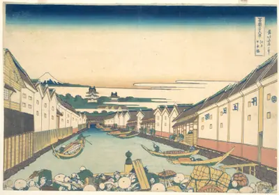 冨嶽三十六景 江戸日本橋|Nihonbashi in Edo (Edo Nihonbashi), from the series Thirty-six Views of Mount Fuji (Fugaku sanjūrokkei)