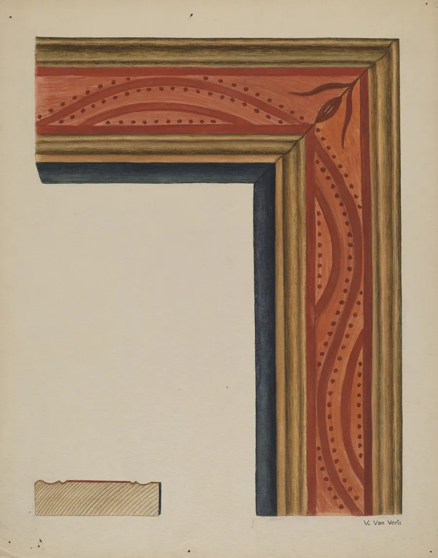 Hand-carved Picture Frame "River of Life" Motif by Vera Van Voris