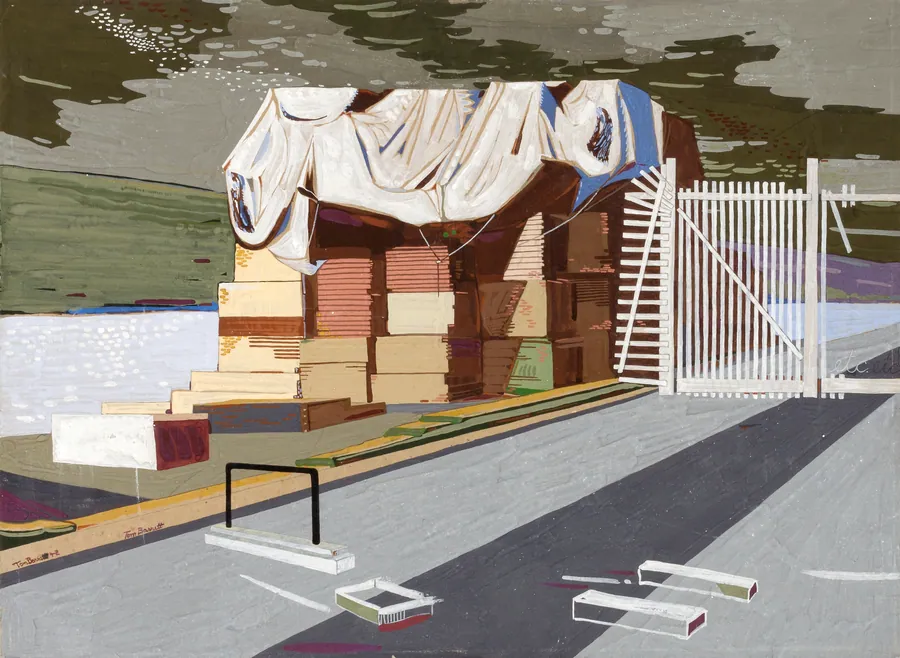 Dutton Lumber Yard by Thomas Weeks Barrett, born Poughkeepsie, NY 1902-died Poughkeepsie, NY 1947