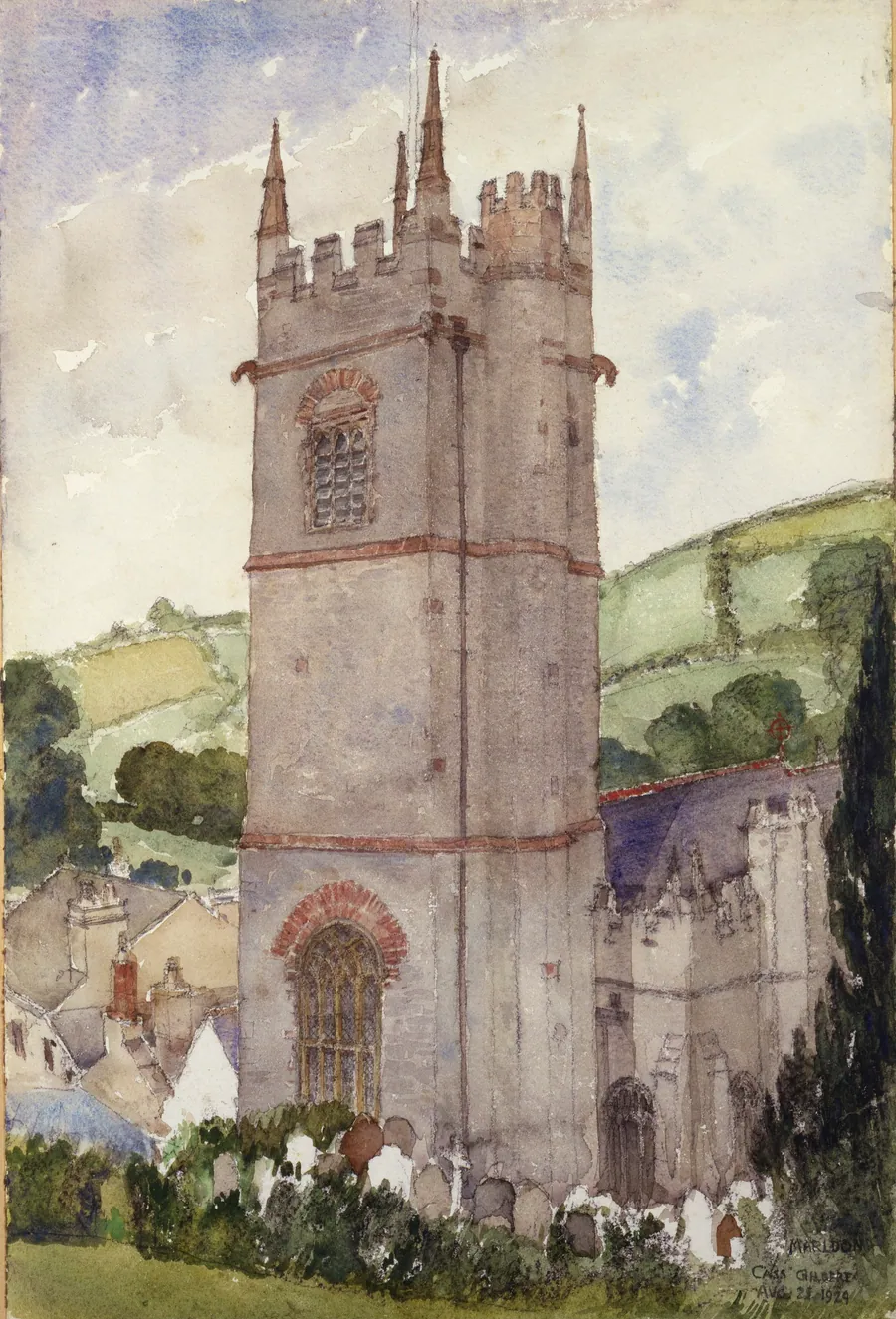 Church Tower, Marldon by Cass Gilbert, born Zanesville, OH 1858-died Brockenhurst, England 1934