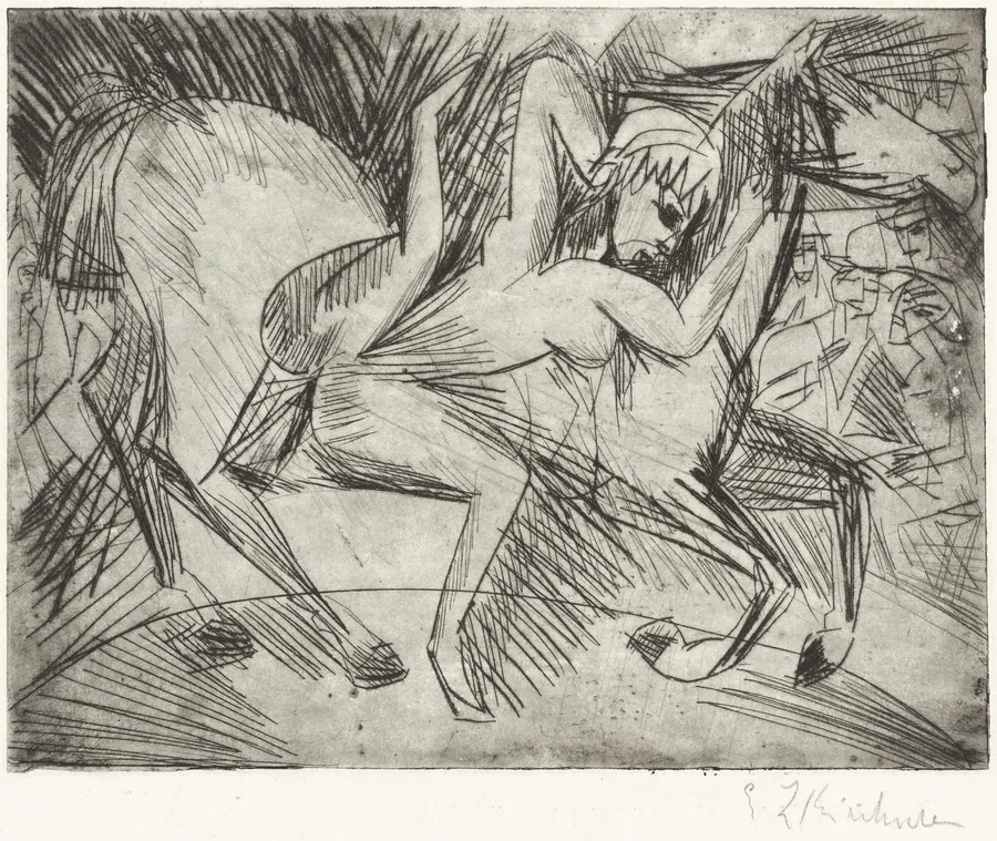 Acrobat on a Horse (Voltigeuse zu Pferd) by Ernst Ludwig Kirchner