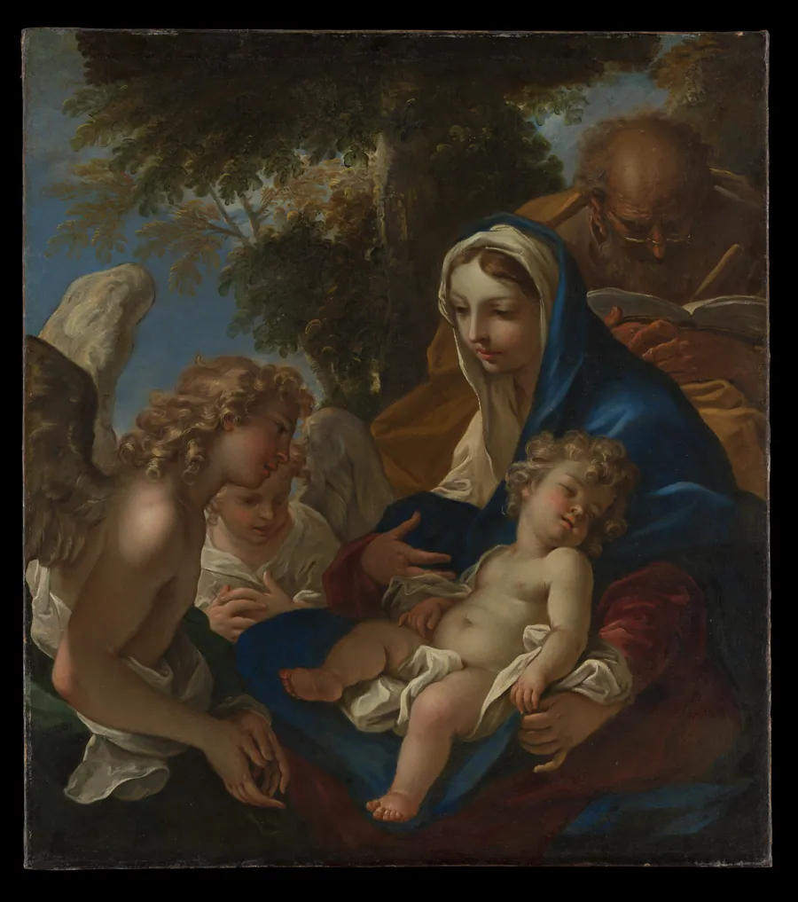 The Holy Family with Angels by Sebastiano Ricci